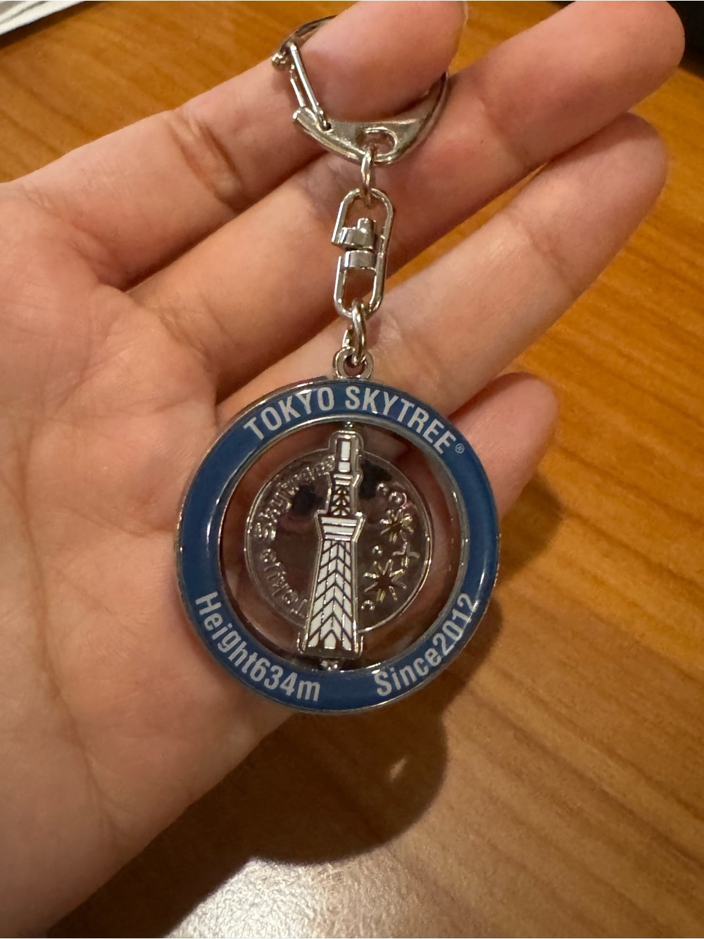 Tokyo Skytree Souvenir Keychain - Blue and Silver